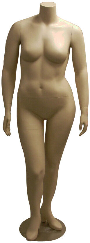 Plus Size Headless Adult Female Fleshtone Mannequin with Base