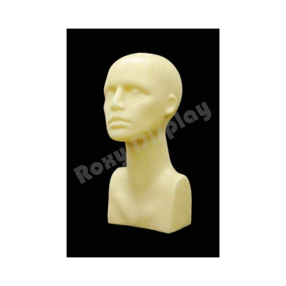 Plastic 15 Inch Fleshtone Adult Female Mannequin Display Head (2 Pack)
