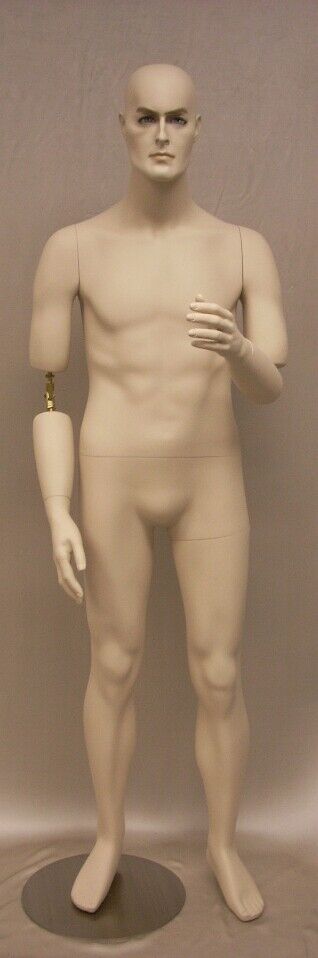 Fiberglass Realistic Adult Male Short Height Mannequin with Movable Elbows