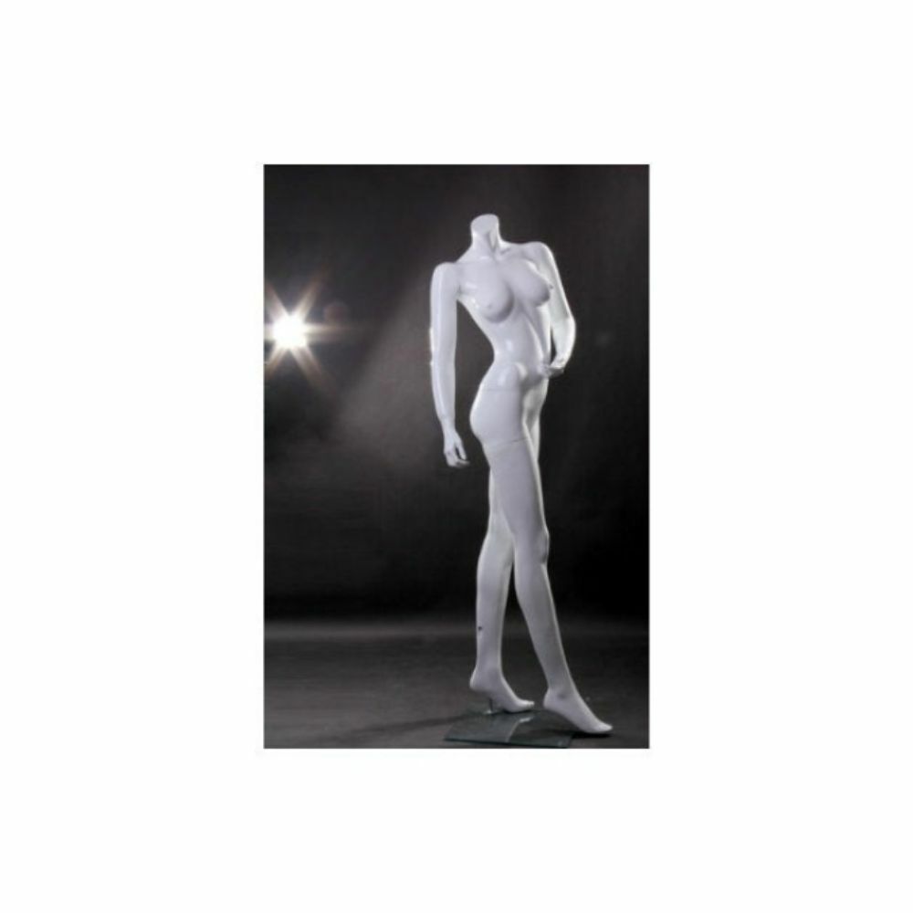 Women's Headless Mannequin - Glossy White Ladies Full Body Headless Mannequin