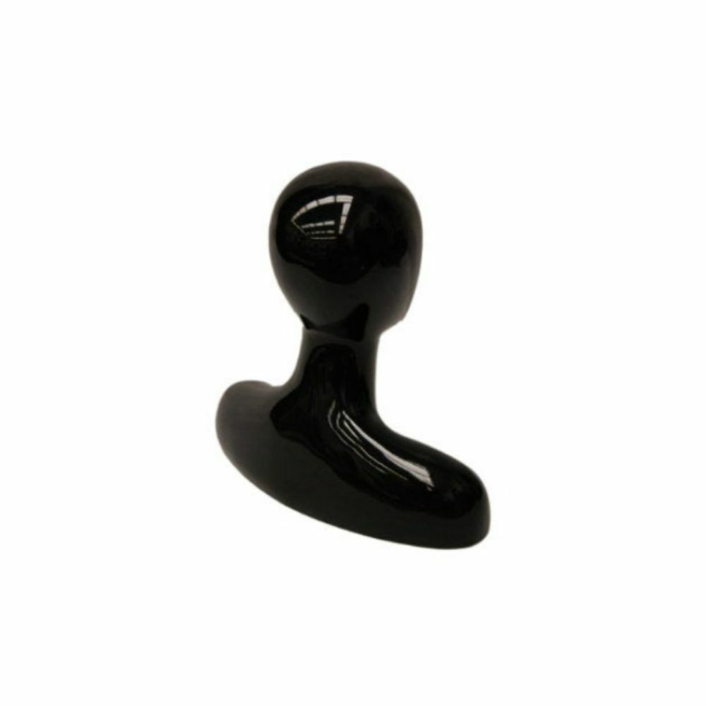 Female Table-Top Glossy Black Women's Fiberglass Mannequin Head Display