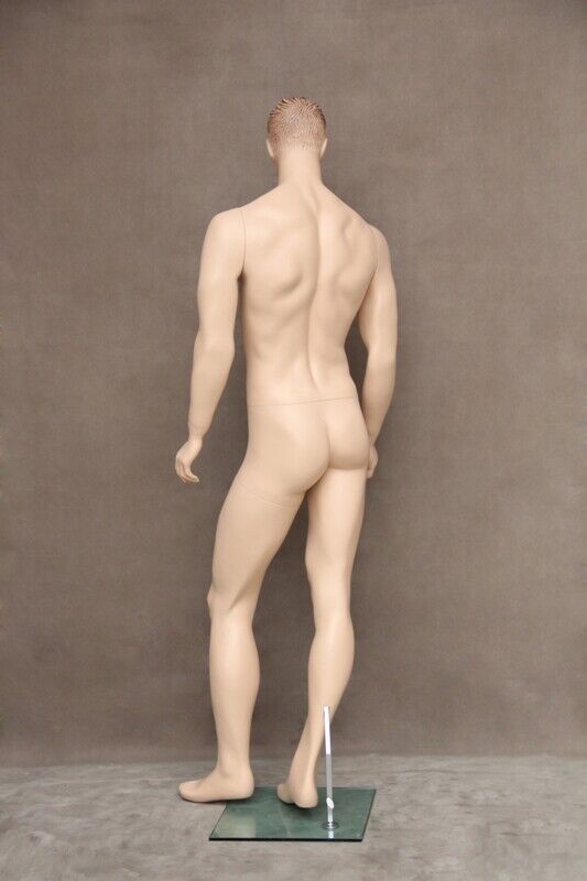 Men's Full Body Fiberglass Realistic Adult Mannequin with Molded Hair and Face