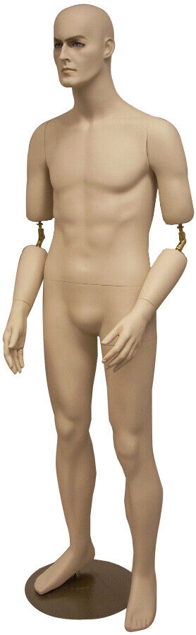 Fiberglass Realistic Adult Male Short Height Mannequin with Movable Elbows