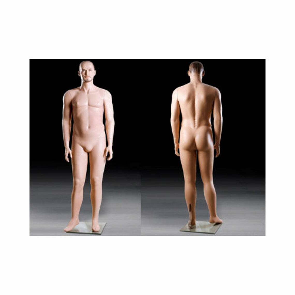 Plus Size Adult Male Mannequin With Realistic Face and Molded Hair