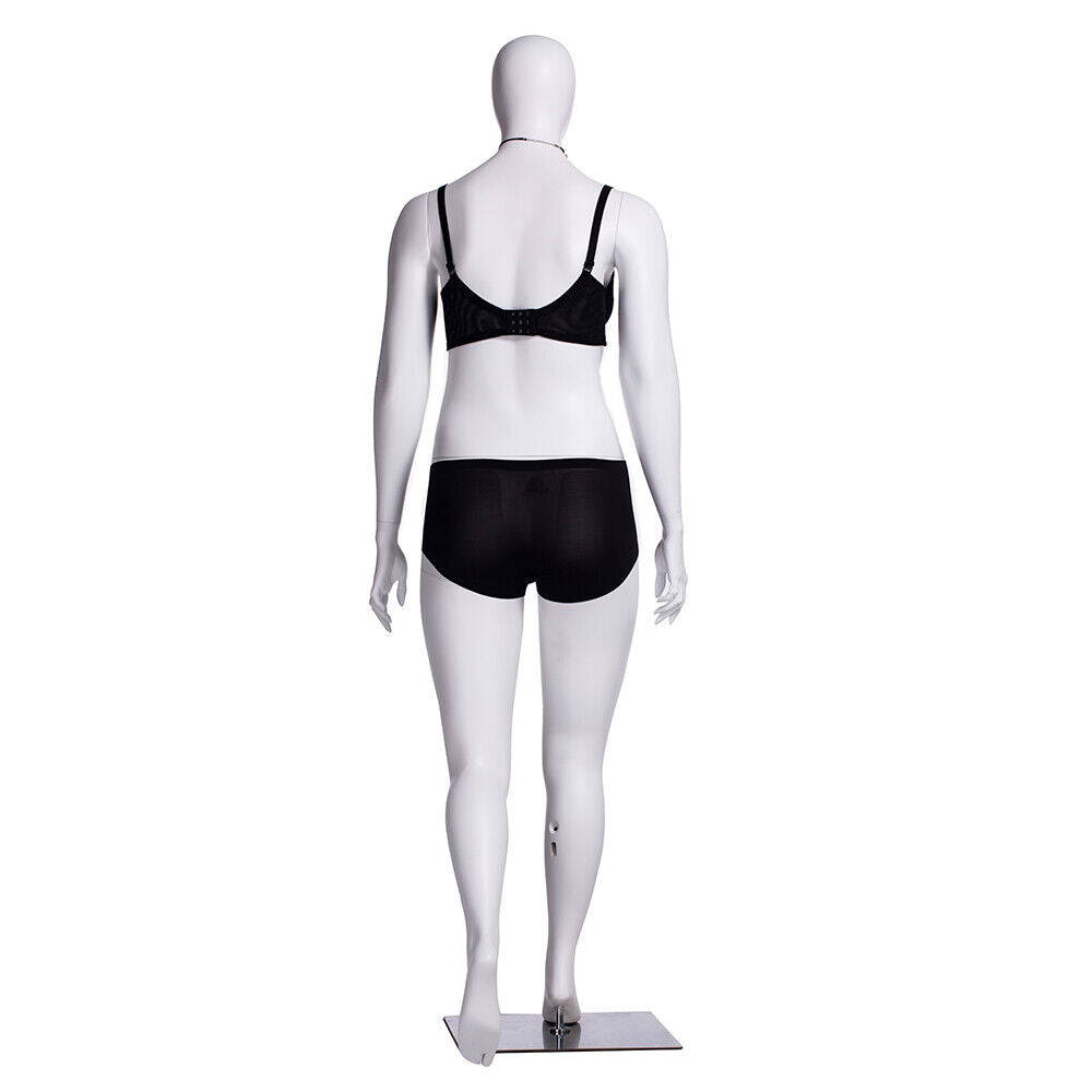 Matte White Adult Female Fiberglass Plus Size Egg Head Fashion Mannequin
