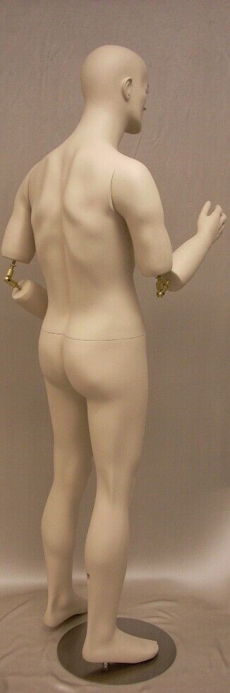 Fiberglass Realistic Adult Male Short Height Mannequin with Movable Elbows