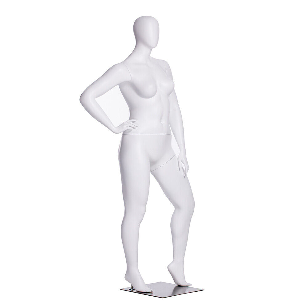 Matte White Adult Female Fiberglass Plus Size Egg Head Fashion Mannequin