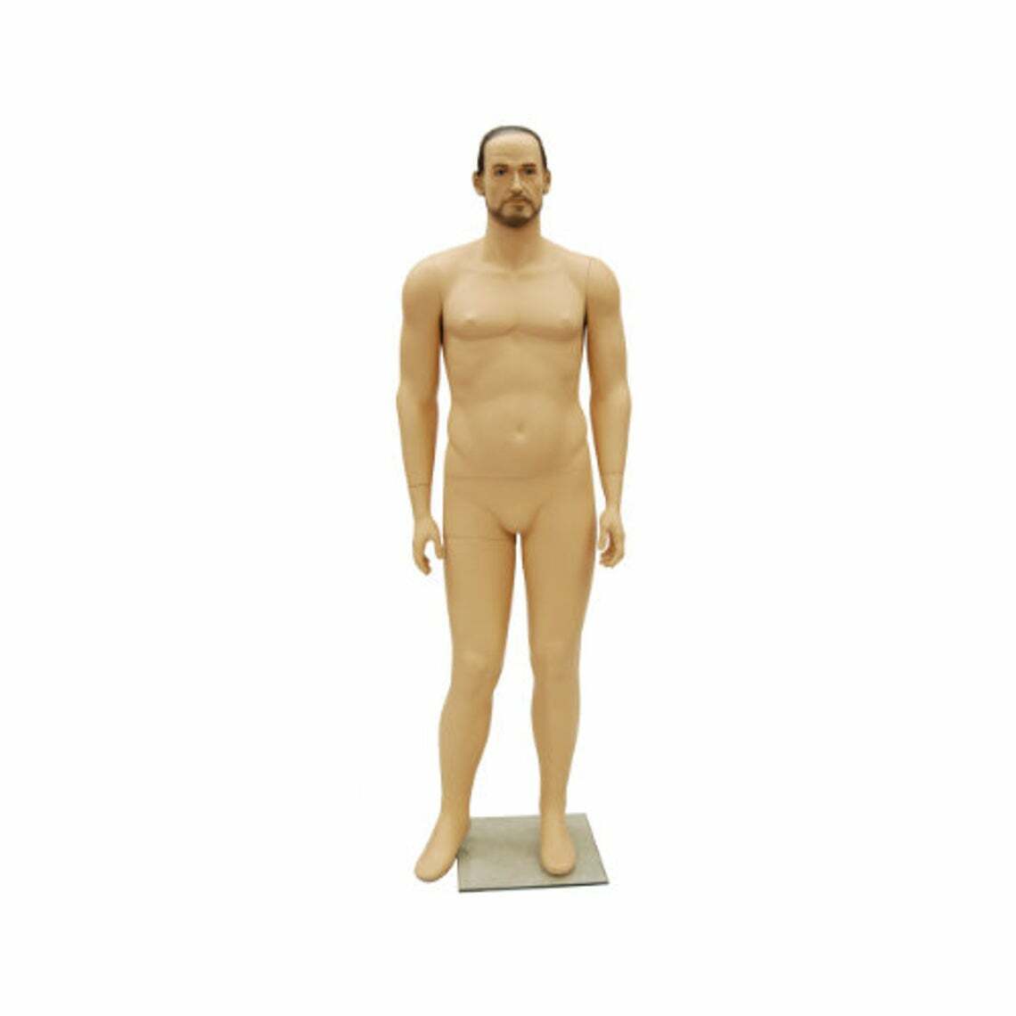 Plus Size Adult Male Mannequin With Realistic Face and Molded Hair
