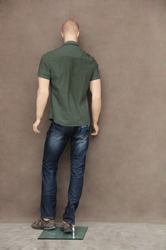 Men's Full Body Fiberglass Realistic Adult Mannequin with Molded Hair and Face