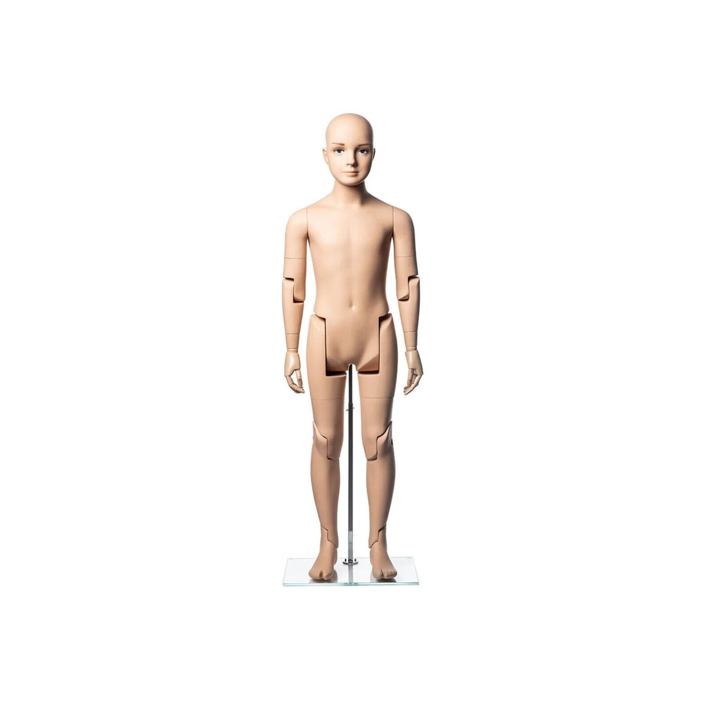 Realistic Fiberglass 10 Year Old Kids Mannequin with Flexible Joints and Base
