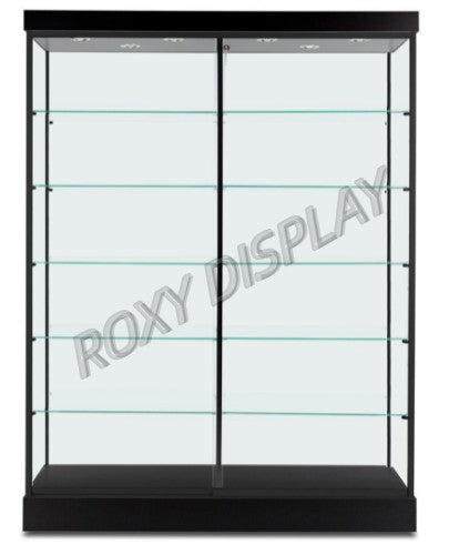 Wall Showcase – Black Finish with LED Lights & Built-In Wheels (Model SC-M888-BK)