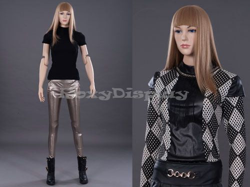 Adult Female Fleshtone Fiberglass Realistic Posable Mannequin with Base #FFXF