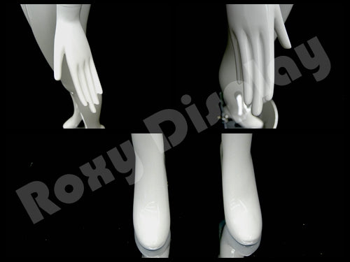 Female Glossy White Fiberglass Abstract Mannequin – Petite Size #PETITE01W