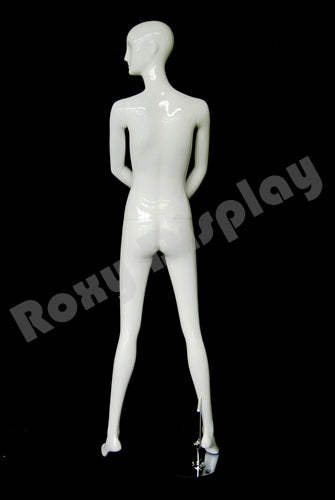 Female Glossy White Fiberglass Abstract Mannequin #MD-XD19W