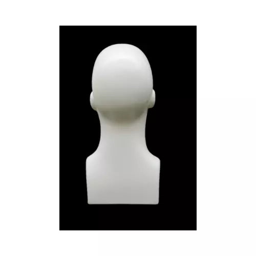 Adult Male Plastic 16 Inch White Mannequin Head Display (2 Pack) #M-WH