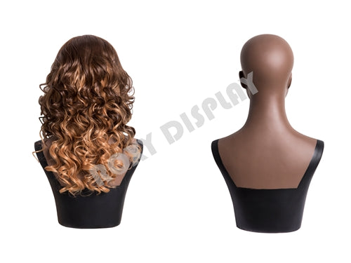 Adult Female Fiberglass African American Mannequin Bust Head Display #S2