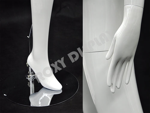 Female Glossy White Fiberglass Abstract Mannequin #MD-XD02W