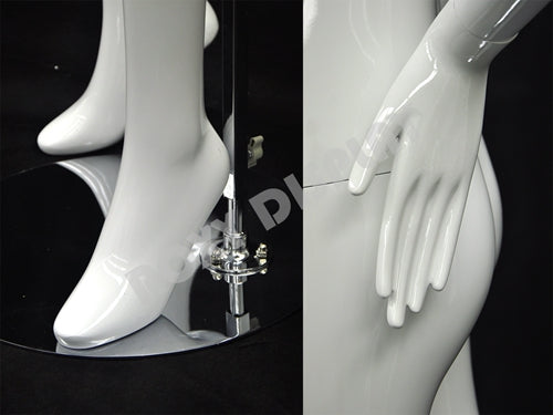 Female Glossy White Fiberglass Abstract Mannequin #MD-XD03W