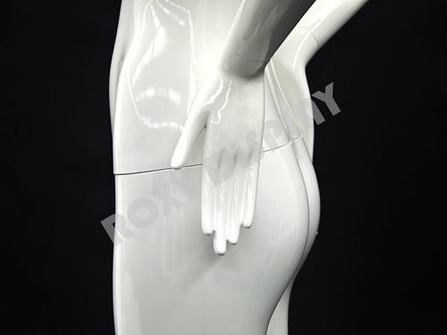 Female Glossy White Fiberglass Abstract Mannequin #MD-XD04W
