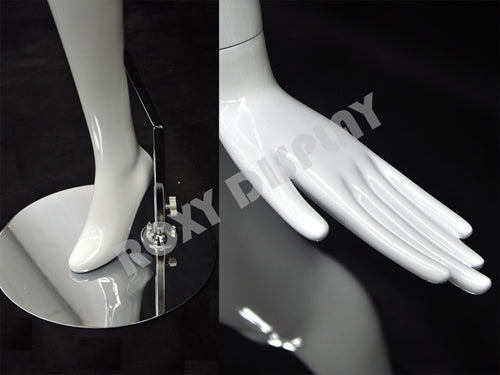 Female Glossy White Fiberglass Abstract Mannequin #MD-XD05W