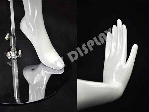 Female Glossy White Fiberglass Abstract Mannequin #MD-XD06W