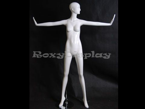 Female Glossy White Fiberglass Abstract Mannequin #MD-XD12W