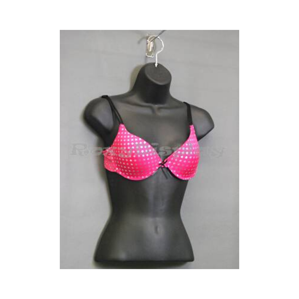 Plastic Hanging Black Half Round Female Mannequin Torso Shirt Form Display