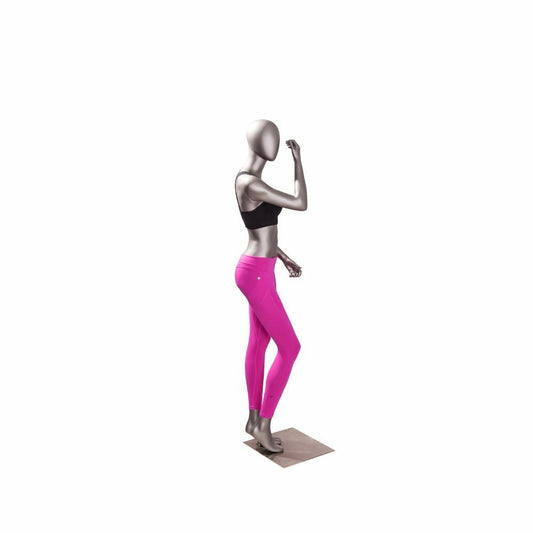 Female Full Body Athletic Sports Fitness Matte Gray Fiberglass Mannequin