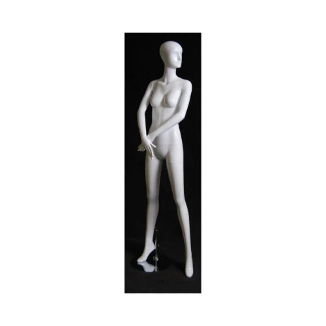 White Fiberglass Glossy White Adult Female Fashion Schlappi Mannequin