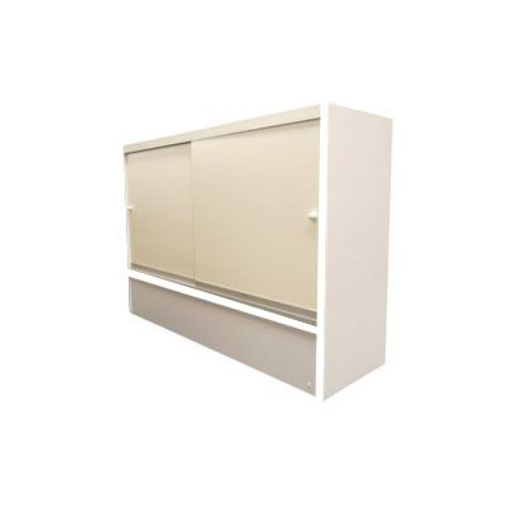 White Wooden Full Vision 48 Inch Display Showcase with Adjustable Shelves