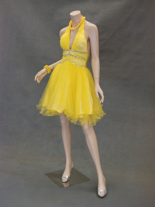 Female Adult Fleshtone Headless Fiberglass Full Body Mannequin with Metal Base