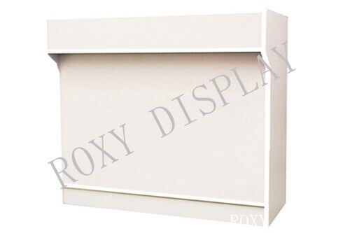 White Wood 48 Inch Wide Check Out Register POS Counter