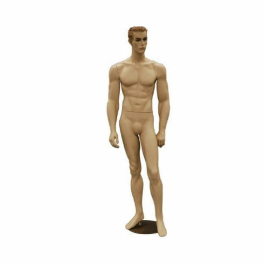Realistic Men's Full BodyFiberglass Mannequin with Molded Hair and Face