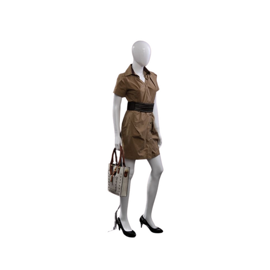 Glossy White Egg Head Adult Female Fiberglass Fashion Mannequin with Base