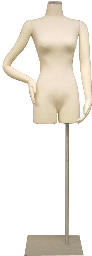 Adult Female Flexible and Pinnable Mannequin Torso Dress Form with Base #F01Sarm