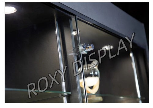 Wall Showcase – Black Finish with Storage Cabinet (Model SC-M884BK)
