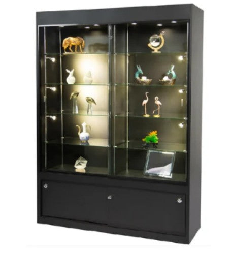 Wall Showcase – Black Finish with Storage Cabinet (Model SC-M884BK)