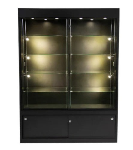 Wall Showcase – Black Finish with Storage Cabinet (Model SC-M884BK)