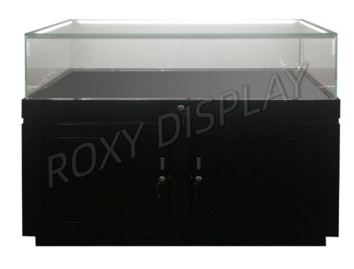 Black Quarter Vision Display Case with LED Lighting (Model SC-NP1-1200)